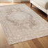 4' X 6' Beige and Gray Medallion Area Rug